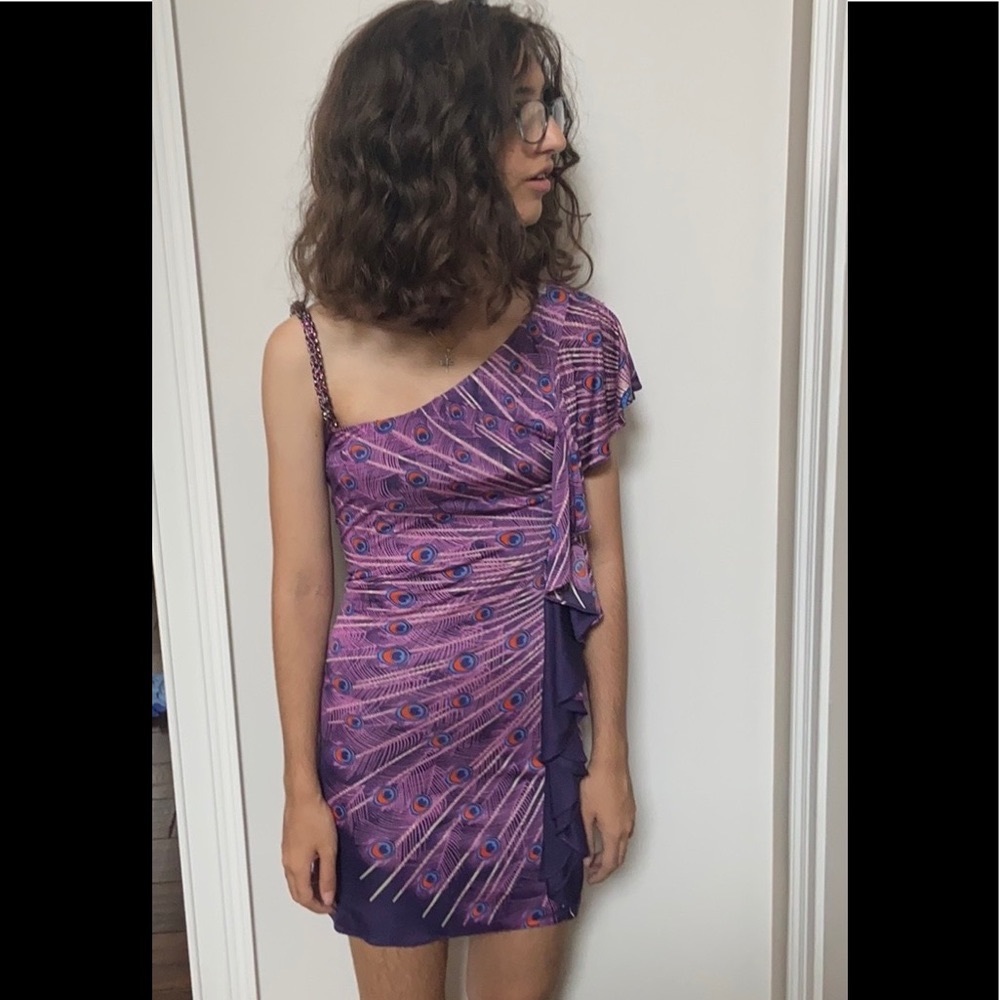 Sky One Shoulder Jewel Accent Dress